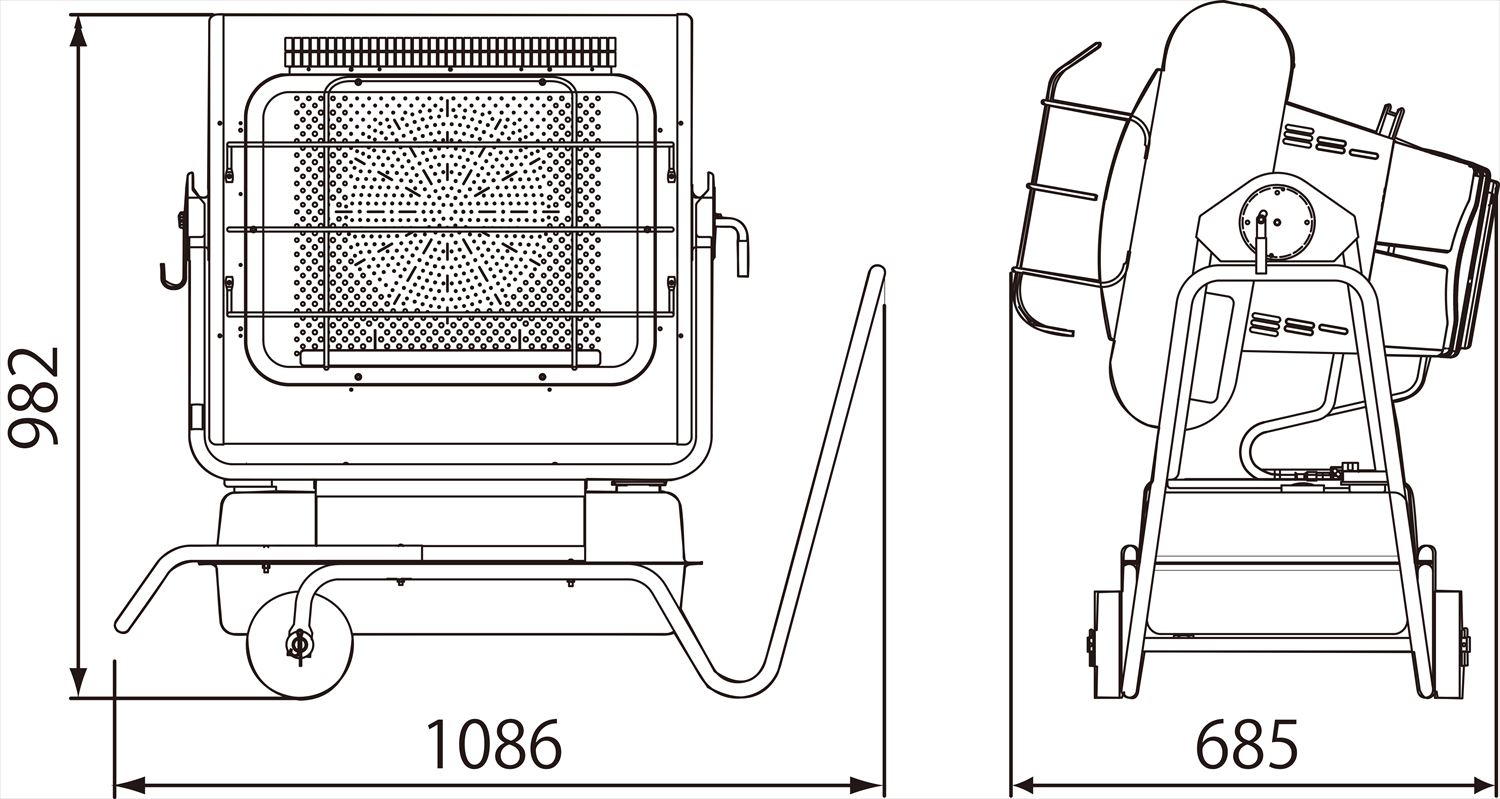 ギフト AZTEC ショップORION オリオン ジェットヒーター BRITE 左右30°自動スイング HRR480B-S エコサイレンス 木造50坪  コンクリート70坪 法人様限定