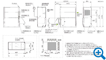 AEC2000A-R室内機外形図